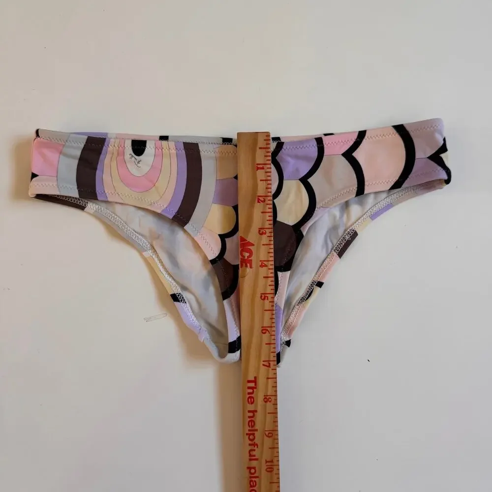 Emilio Pucci Y2K Print Luxury Halter Bikini Swim Bathing Suit Classic Print XS